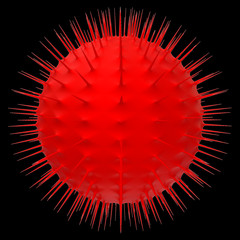 coronavirus covid-19  one red isolated  for background   - 3d rendering