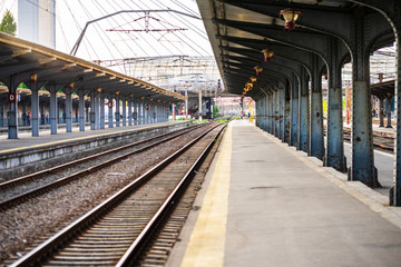 Changes and complications caused by coronavirus COVID-19 virus, world without crowds, empty train...