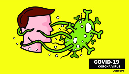 Coronavirus or COVID-19  Flat icon