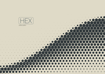 2D Abstract Geometric Wave Hex Halftone Pattern
