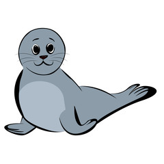 Cute funny seal. Cute cartoon seal. Happy animals. Wild animals. Marine life. 