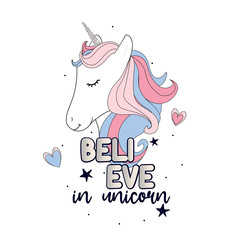unicorn glitter star love text tee illustration art vector