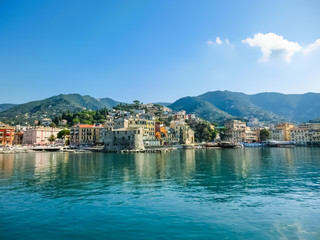 Obraz premium Travel view of town Rapallo at Italy