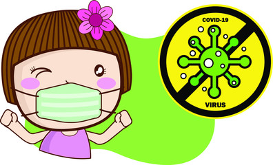 Wearing a mask for protection from COVID-19 or coronavirus