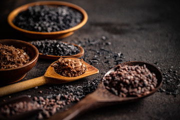 Variety of gourmet salts