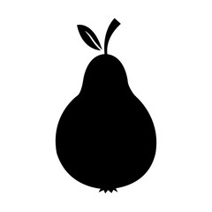 Pear fruit icon black silhouette image vector illustration