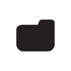 Folder icon black silhouette isolated on white background for web site design