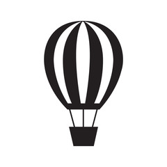 Naklejka premium Hot air balloon icon black silhouette flat design style symbol vector illustration