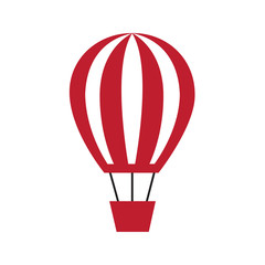 Naklejka premium Hot air balloon icon black silhouette flat design style symbol vector illustration