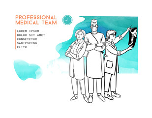Obraz na płótnie Canvas medical team sketch illustration