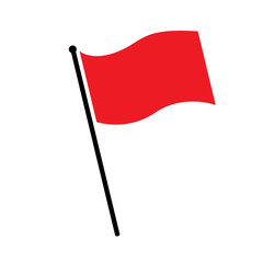 flag red icon sign vector isolated on white
