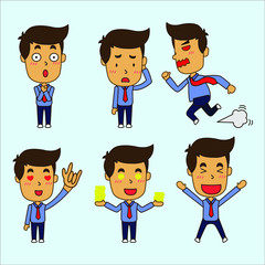 Young business office man, Flat Cartoon character