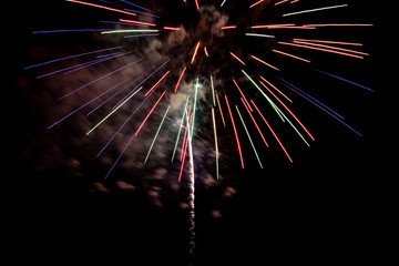 fireworks in the night sky