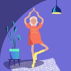 In the illustration, the girl is more calm and stays at home during quarantine. In the room there is a flower and a rug, on which a shadow falls