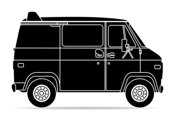 Amerikanischer Van Kleinbus in schwarz