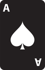 Black Playing card with spades symbol icon isolated