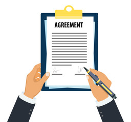 Signing agreement document