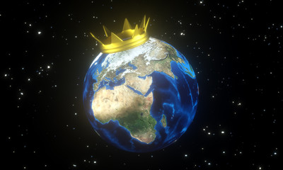 Planet Earth shaped as the Coronavirus in blue Europe between countries and infecting population. 2019-ncov infecting the world 3D rendering elements of this image furnished by NASA