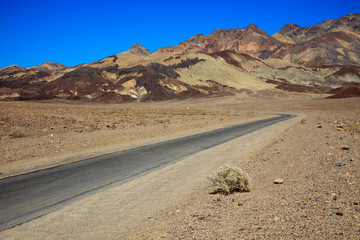 California / USA - August 22, 2015: The landscape around artist drive in Death Valley National...