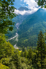 Scenic view of alpine landscape in Triglav national park. Julian alps, Triglav, Slovenia