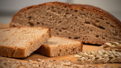 Bread Bakery Background. Grains And Wheat Ears