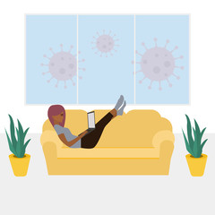 Stay home and work home. Protect yourself. Stay home on quarantine during the coronavirus epidemic.