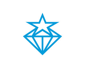 Diamond star logo design vector template, Creative Diamond logo concept