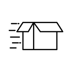 Fototapeta na wymiar Delivery open box line style icon vector design