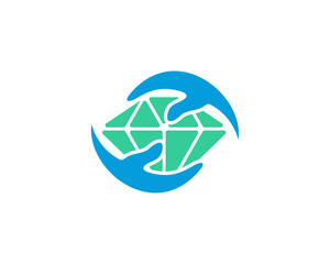 Diamond care logo design vector template, Creative Diamond logo concept
