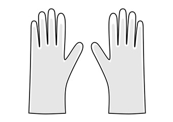 Protective rubber gloves icon in outline style isolated on white background.