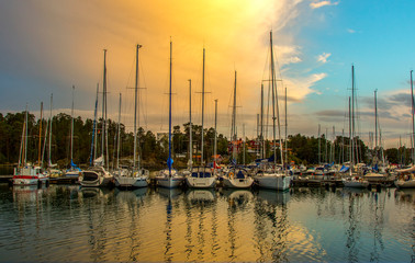 
Beautiful view of the marina at sunset
