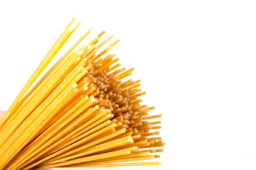 spaghetti in a bunch of different kinds on a white background
