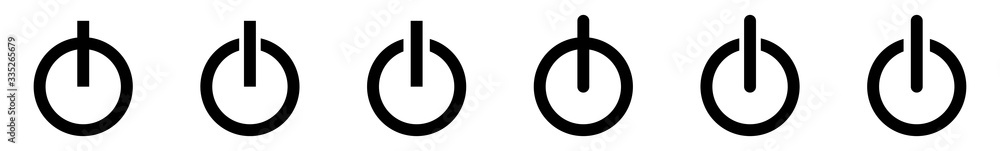 Poster power button icon black | on off buttons illustration | start symbol | shutdown logo | logout sign |