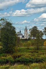 Orthodox Church in the summer forest