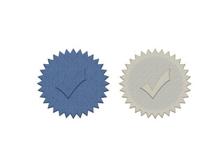 OK icons in the Texture of Fabric.