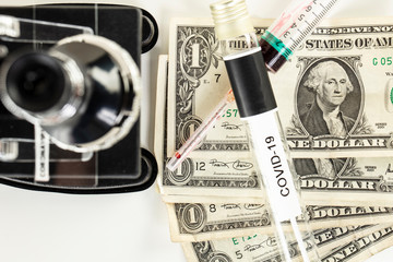vaccine and tests for COVID-19, concept of future fees