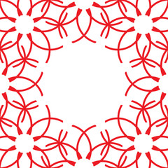 Geometric Floral border. Outline flowers vector illustration. Copy space