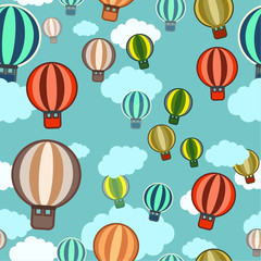seamless background, pattern. Baby shower - flying balloon