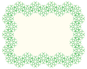 Geometric Floral border. Outline flowers vector illustration. Copy space