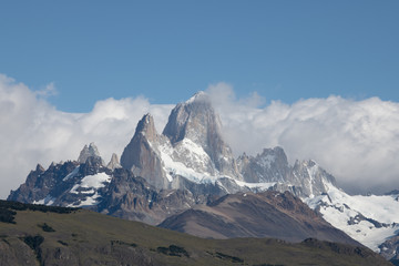 Fototapeta na wymiar Torres del Paine, National Park - Laguna Torres, famous landmark of Patagonia, Chile