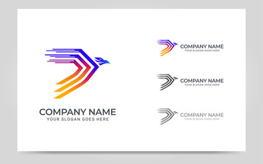 Modern Bird logo design. Vector graphic illustration