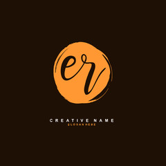 E R ER Initial logo template vector. Letter logo concept