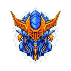 
Vector illustration, Mecha head with sacred geometry pattern
