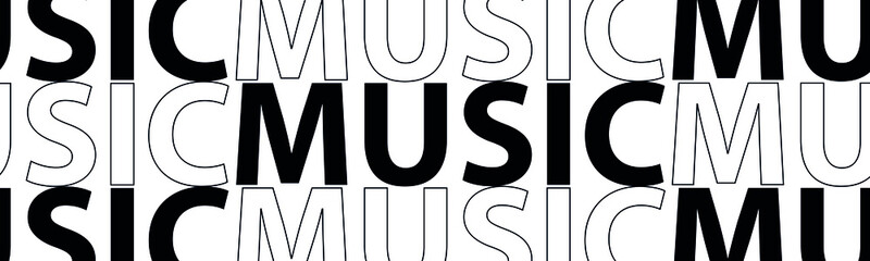 music lettering. The illustration is isolated on a white background. Can be used for banners and web design.