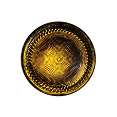 Bottom of brown beer bottle, isolated on white background