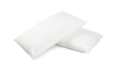 Pair of white pillows, isolated on a white background