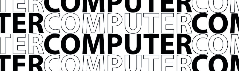 computer lettering. The illustration is isolated on a white background. Can be used for banners and web design.