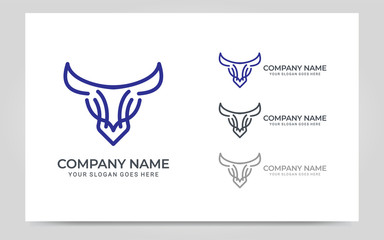 Modern abstract Bull logo design. Vector editable logo