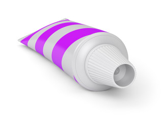 Plastic cosmetics paste or gel tube. 3D Illustration.