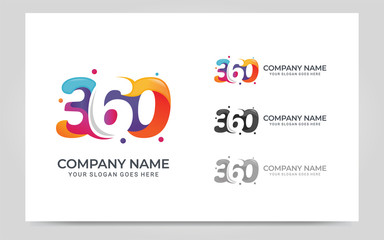 360 colorful logo design. Editable modern logo design.